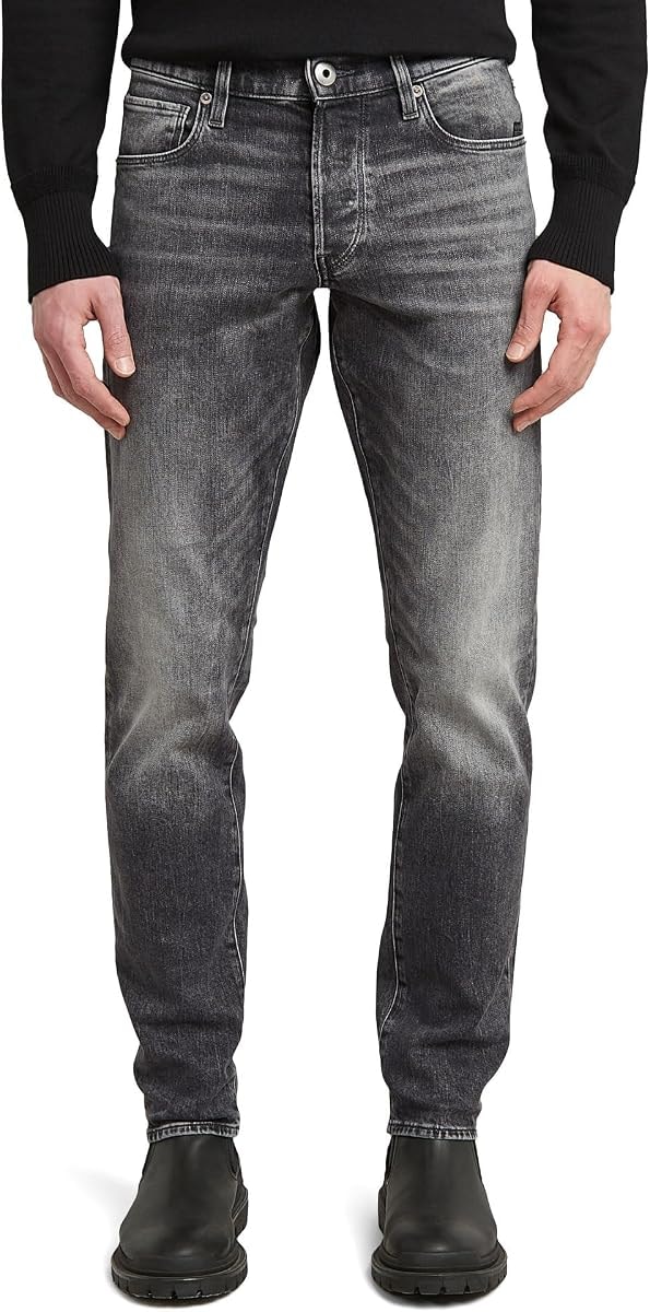 G-STAR Raw Men's 3301 Straight Tapered Fit Jeans, Faded Bullit, 38W x 32L
