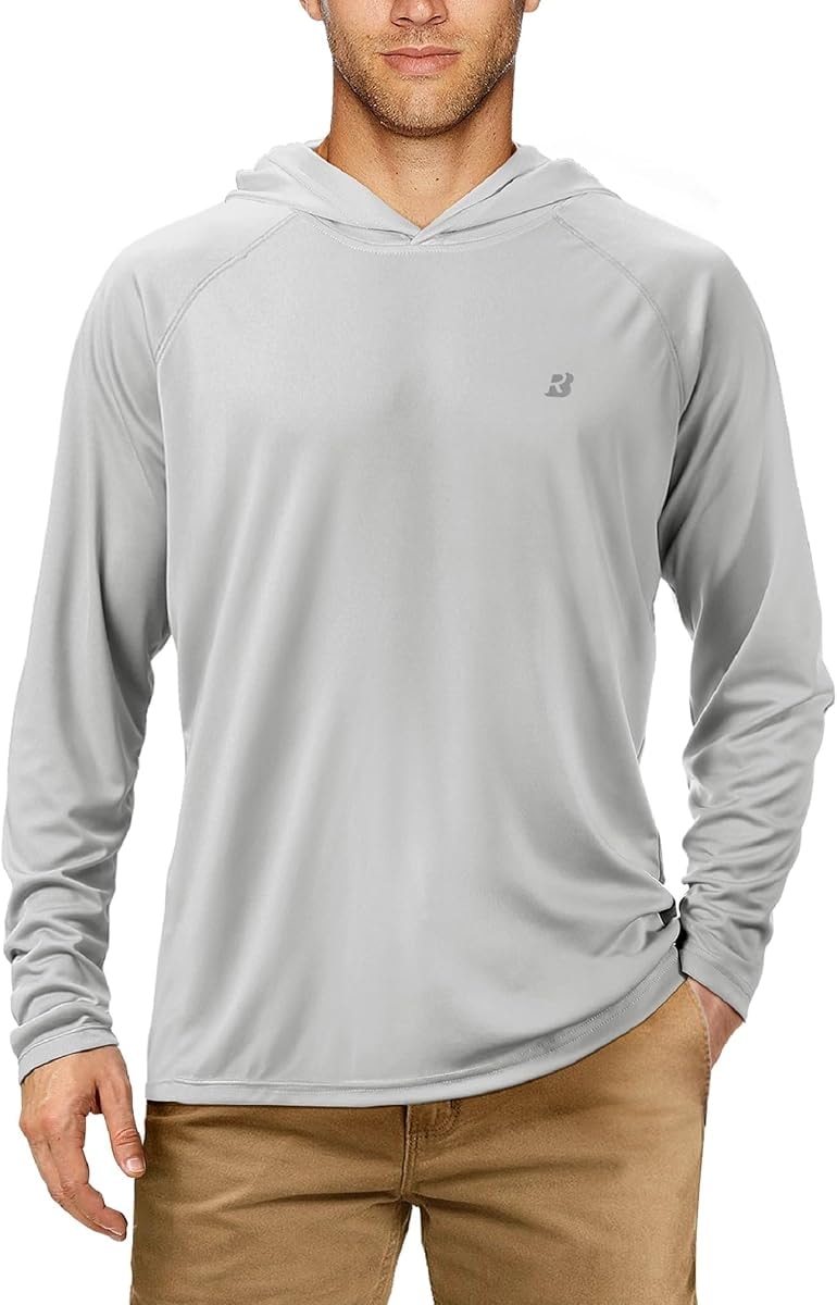 Roadbox UPF 50+ Fishing Shirts for Men Long Sleeve Sun Protection Lightweight Outdoor UV Hiking Shirts