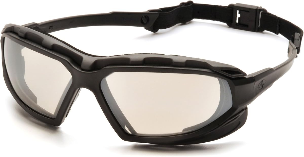 Pyramex Safety - SBG5080DT Highlander XP Eyewear, Black-Gray Frame/Indoor-Outdoor Mirror Anti-Fog Lens
