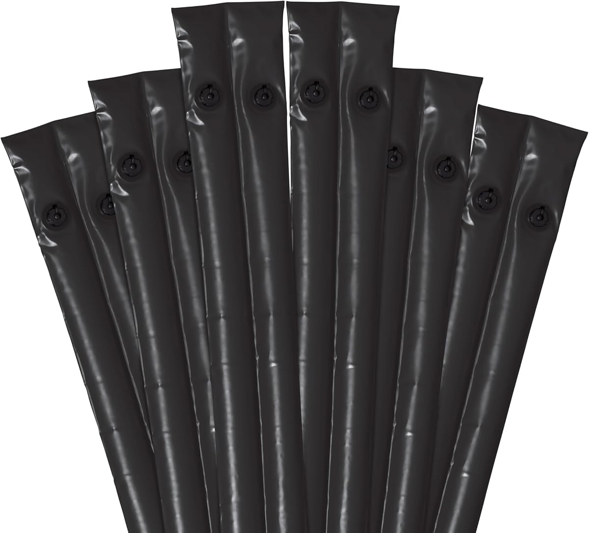 Robelle 8 ft. 6-Pack Premium Black Double Chamber Pool Cover Weights, .Premium Double Seams, .42 MM Thick Vinyl, Pool Water Bags, Oversized Screw Valve Cap, Water Tubes