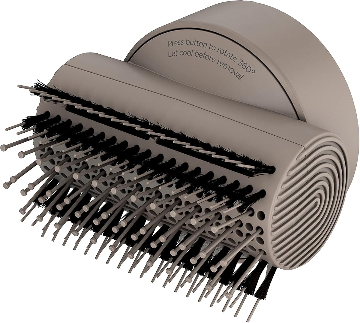 Shark XSKHD1SB IQ Styling Brush, Auto Preset Attachment for HyperAIR Blow Dryers, Rotatable Hot Brush, Styling Tools, For Straight, Wavy, Curly, and Coily Hair, Straight and Shiny Blowout, Stone