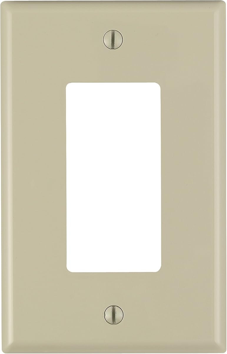 Leviton 1-Gang 1-Decora Midway Nylon Wallplate 10 Pack, PJ26-IM, Ivory