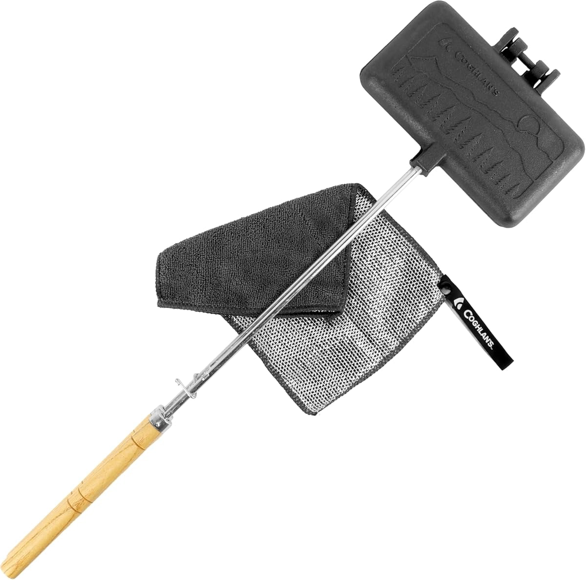 Coghlan's Double Cast Iron Camp Cooker - Pre-Seasoned Pie Iron Sandwich Maker with Heat-Resistant, Removable Handles, Easy-to-Clean for Toasted Pies, Grilled Sandwiches, and Meats, Campfire Cooking