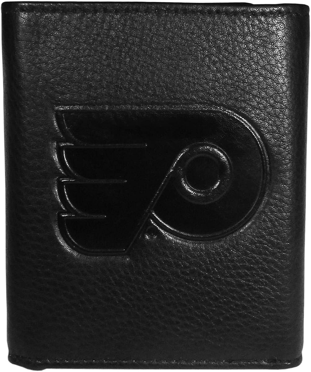 Siskiyou Sports NHL Philadelphia Flyers Embossed Leather Tri-fold Wallet Men's, One Size, Black