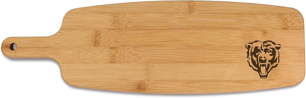 The Memory Company Officially Licensed Bamboo Paddle Cutting Board, Chicago Bears