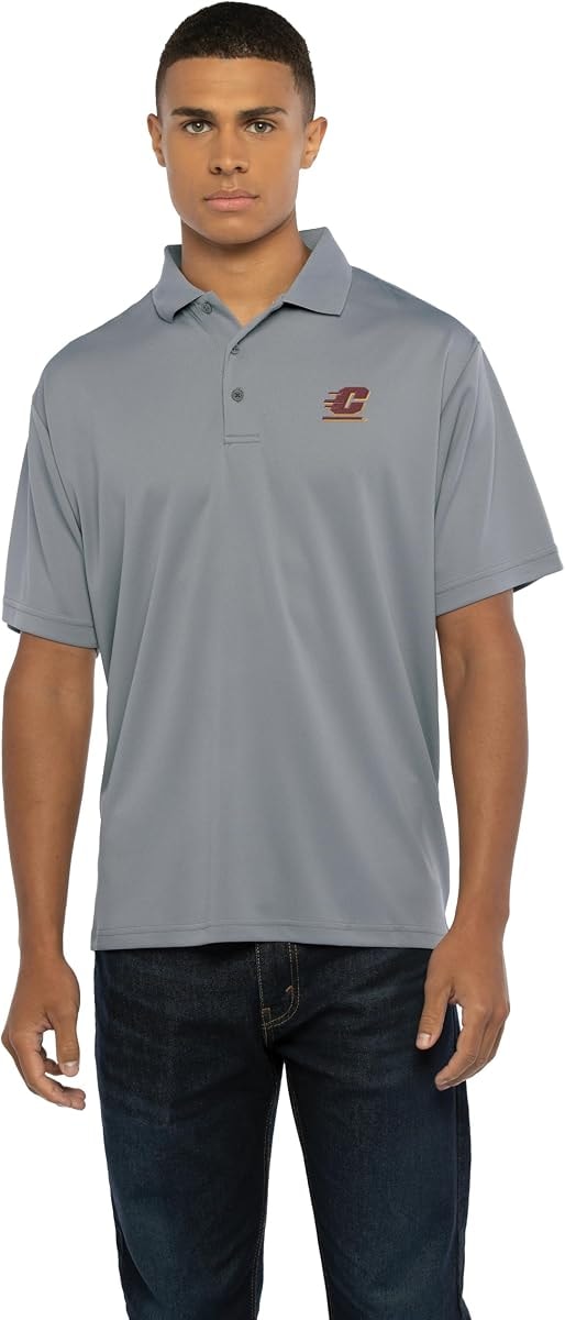Vantage Apparel Men's Collegiate Polyester Mesh Team Icon Polo, Central Michigan Chippewas, Small