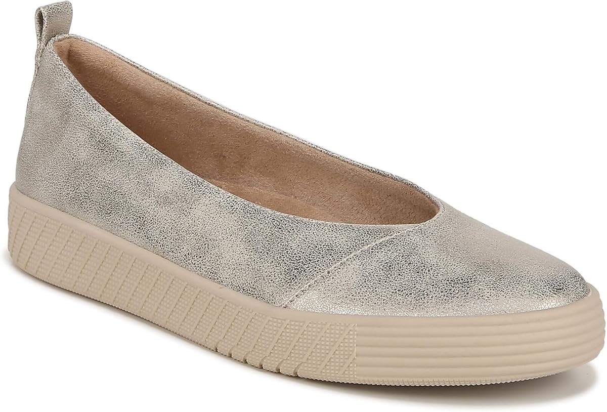 Naturalizer Soul Womens Neela Slip On Fashion Ballet Flat Sneaker Gold Metallic 7 W