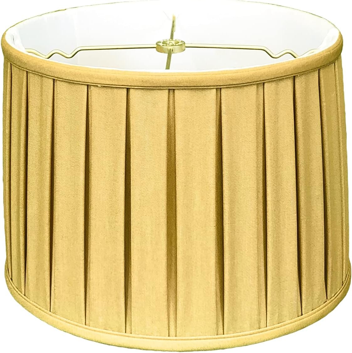 Royal Designs "Shallow Drum English Box Pleat Basic Lamp Shade, Antique Gold, 11"" x 12"" x 8.5""" (BS-748-12AGL)