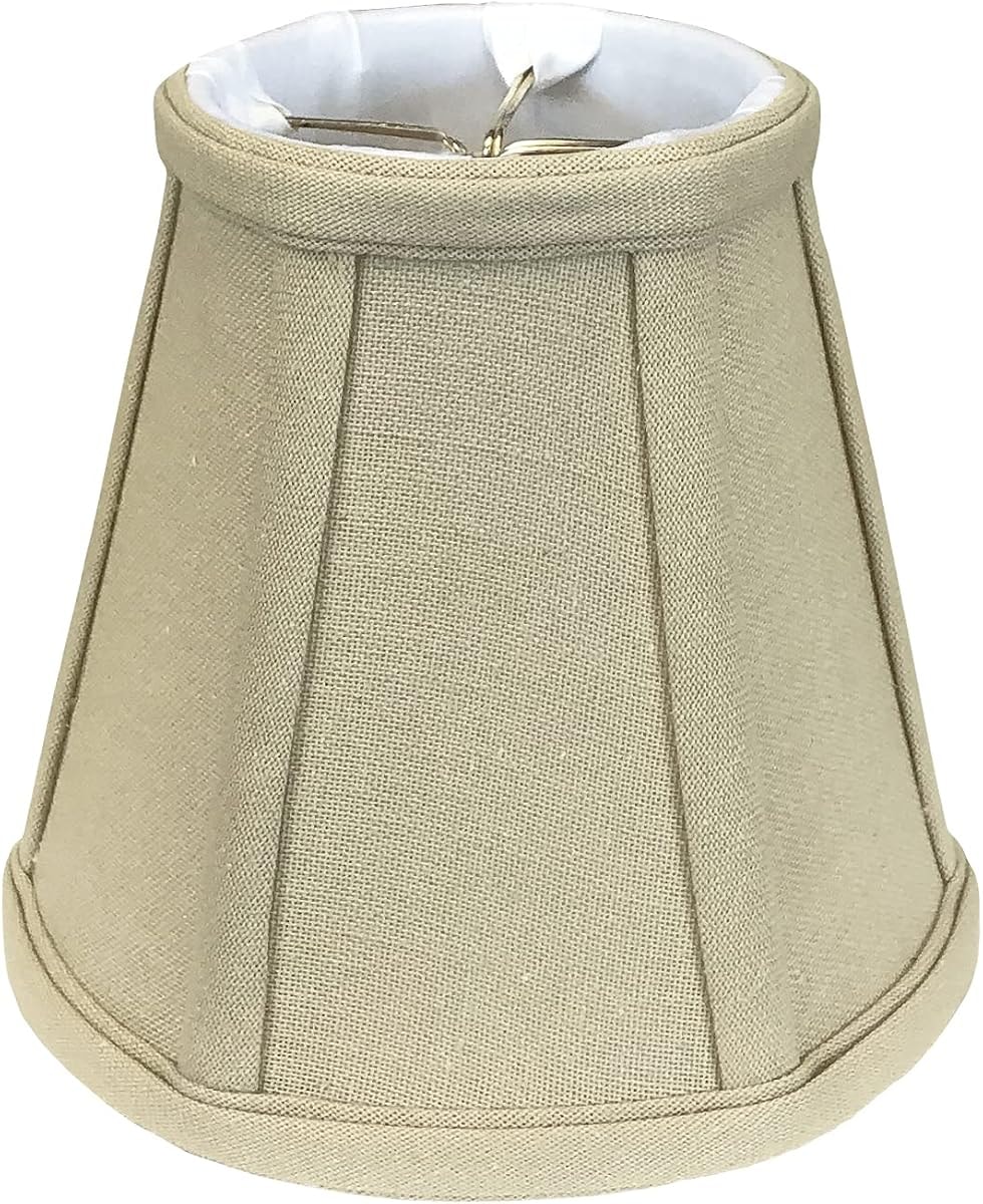 Royal Designs, Inc. BS-707FC-6LNBG Deep Empire Basic Lamp Shade with Flame Clip, 3.5 x 6 x 5.75, Linen Beige