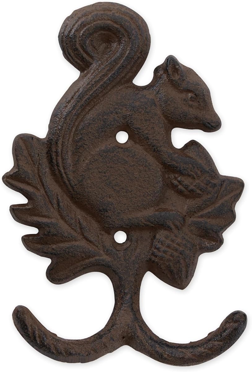 Zingz & Thingz Decorative Cast Iron Animal Wall Hook Collection, 4x1.5x6, Chipmunk