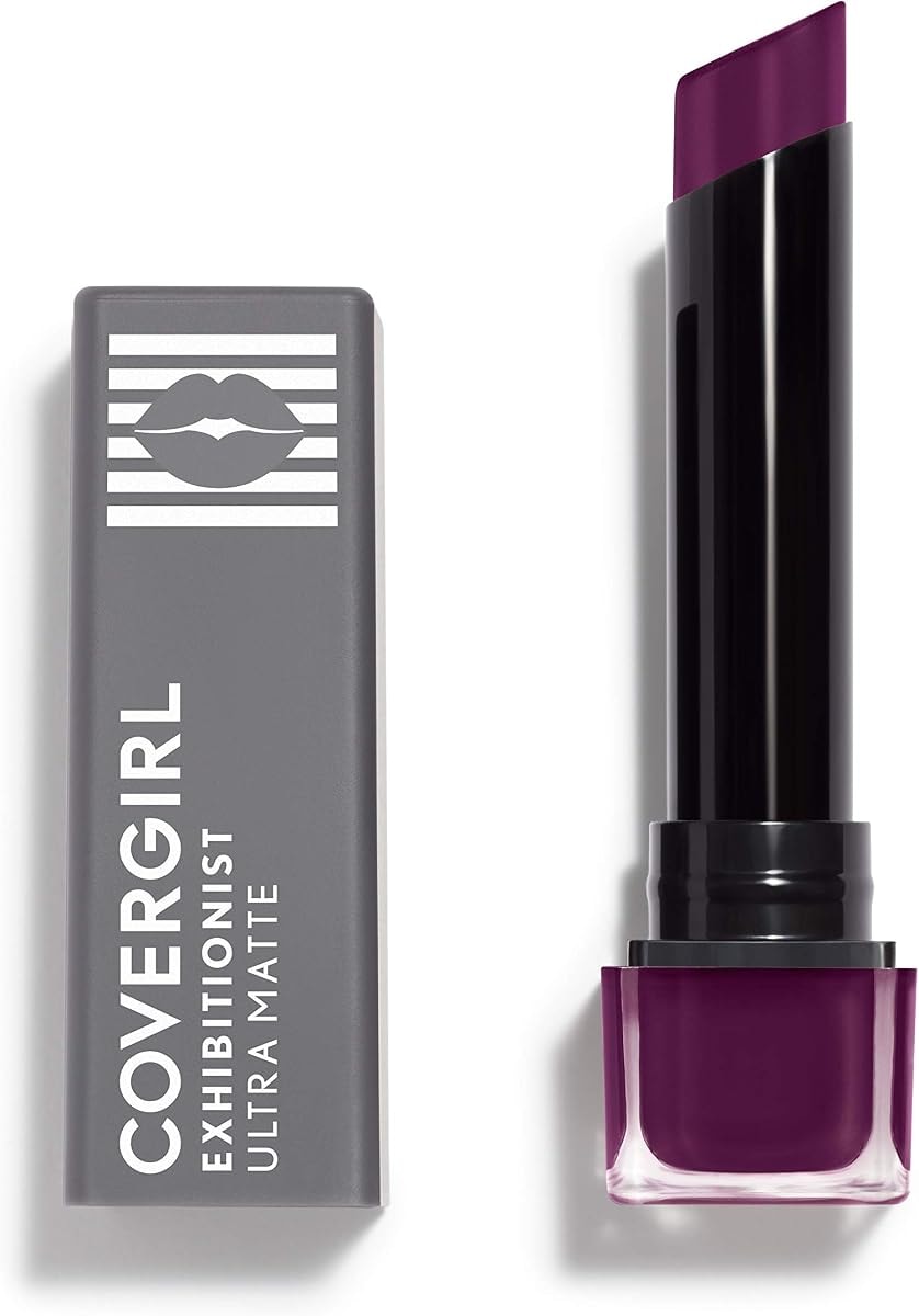 COVERGIRL Exhibitionist Ultra-Matte Lipstick, Transfer-Proof, .11 Fl Oz, 1 Count, Matte Lipstick, Long Lasting, No Cracking or Flaking, Increases Lip Moisture