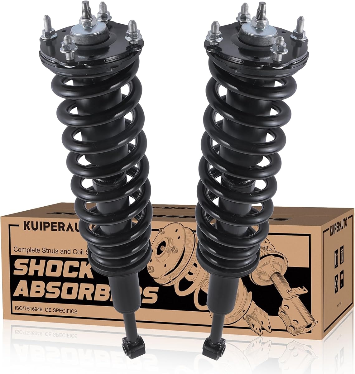 KUIPERAUTO 171119R 171119L Complete Front Struts Coil Spring Assembly Compatible for 2007-2020 Toyota Tundra 4WD Front 2x Set Shock Absorbers