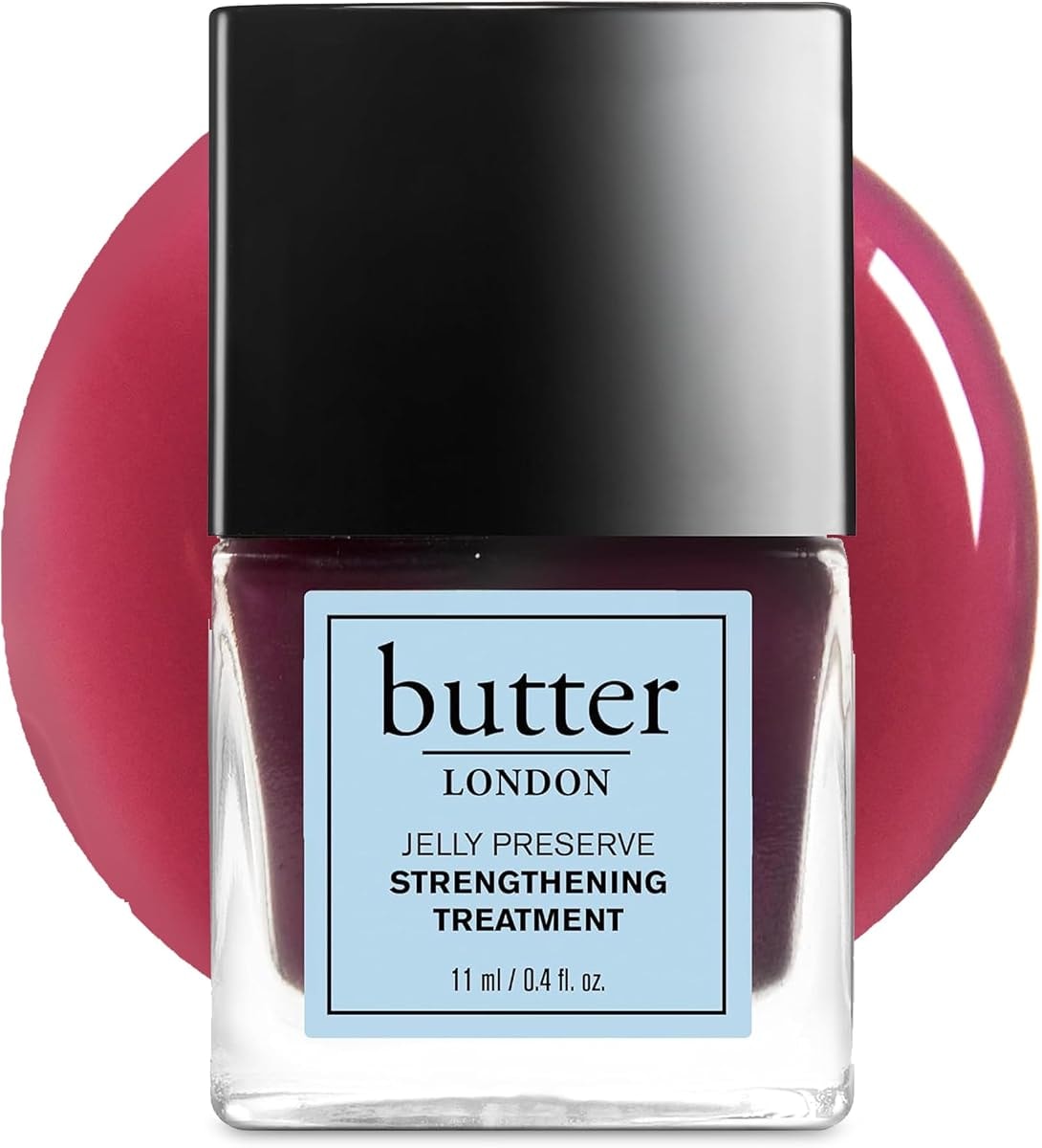 butter LONDON Nail Strengthener for Damaged Nails, Jelly Preserve (Victoria Plum) - Purple Translucent Finish Nail Polish Strengthens, Nourishes & Rejuvenates Nail Beds & Roots - Nail Care Products