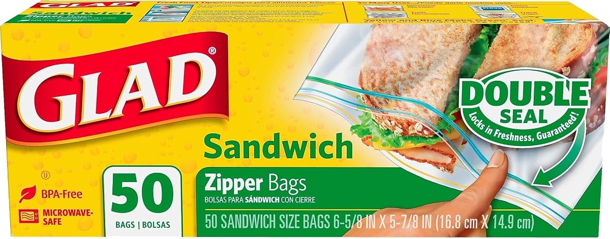 Glad Sandwich Zipper Bags CLO 57263