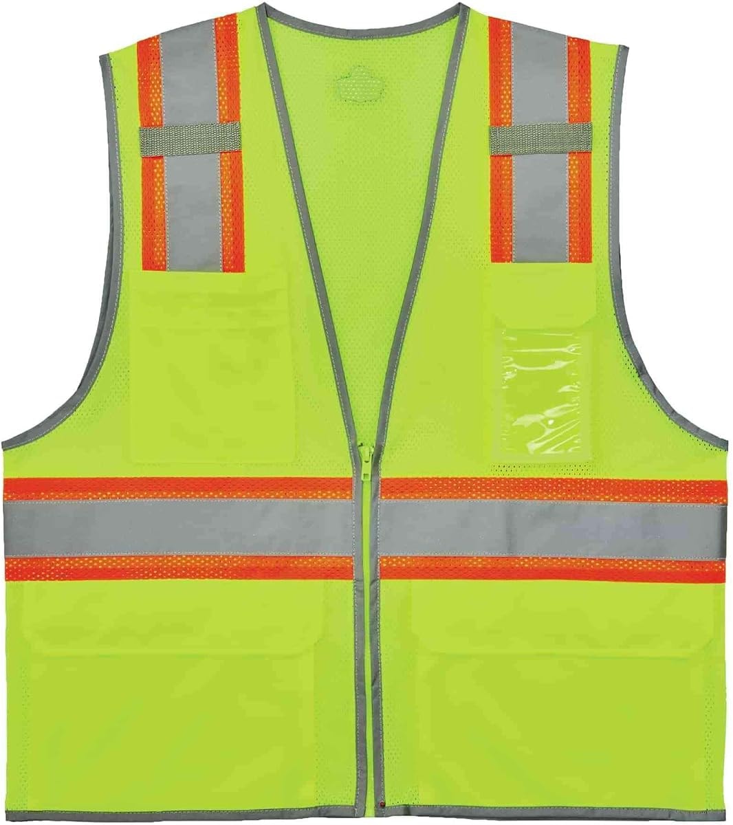 Ergodyne Unisex Two-tone - Class 2 Two Tone Mesh Vest Reflective Binding, Lime, Small-Medium