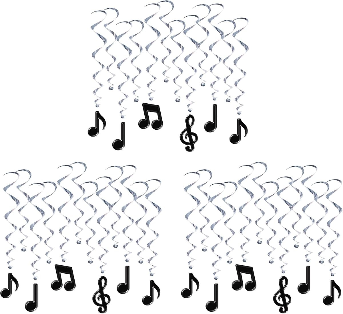 Beistle 36 Piece Music Notes Decorations Hanging Whirls Swirls for Band Recital, Baby Shower Party Supplies, Bulletin Board Classroom Decor