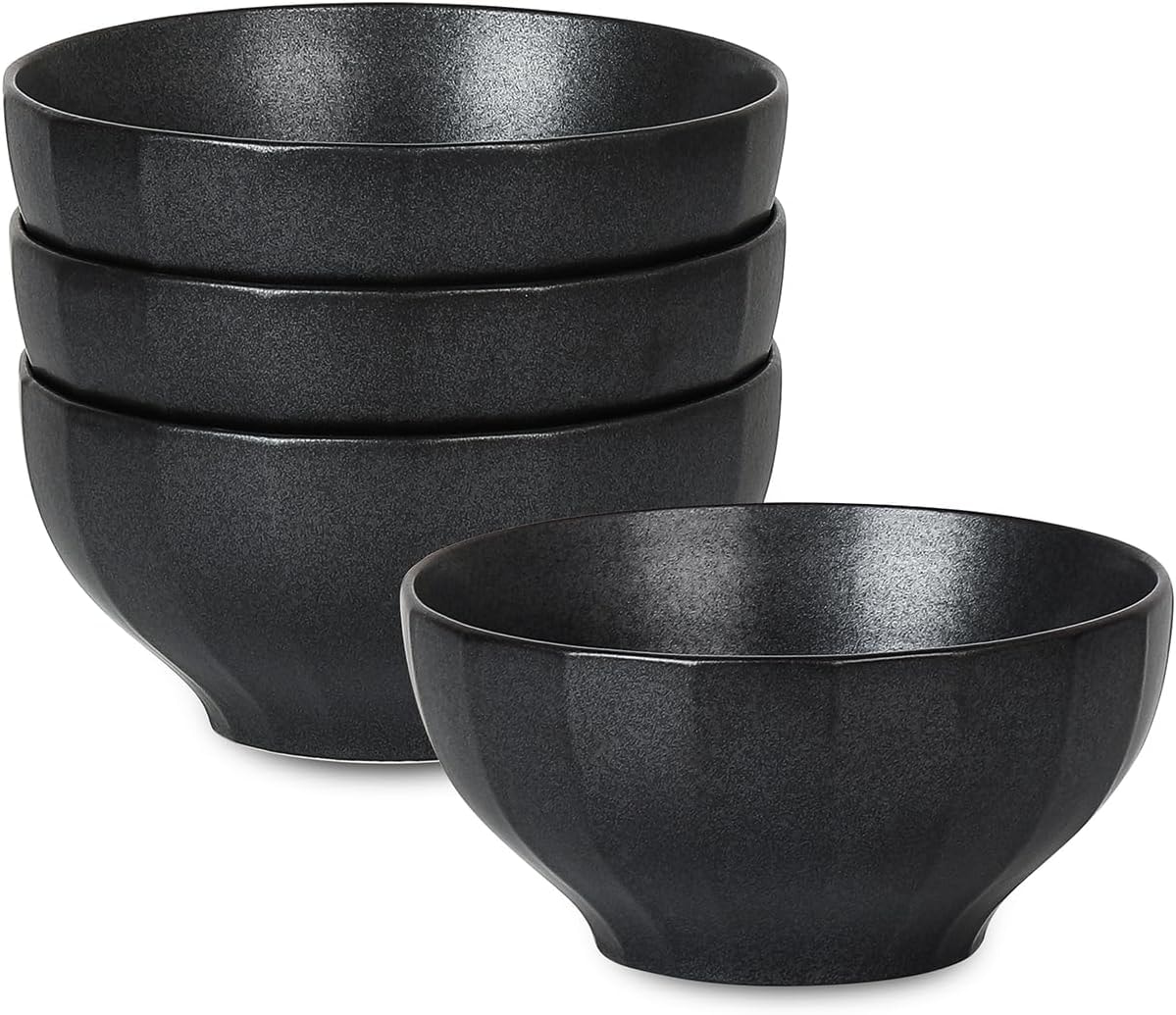 Stone Lain Rio 4-Piece Bowl Set Stoneware, Black
