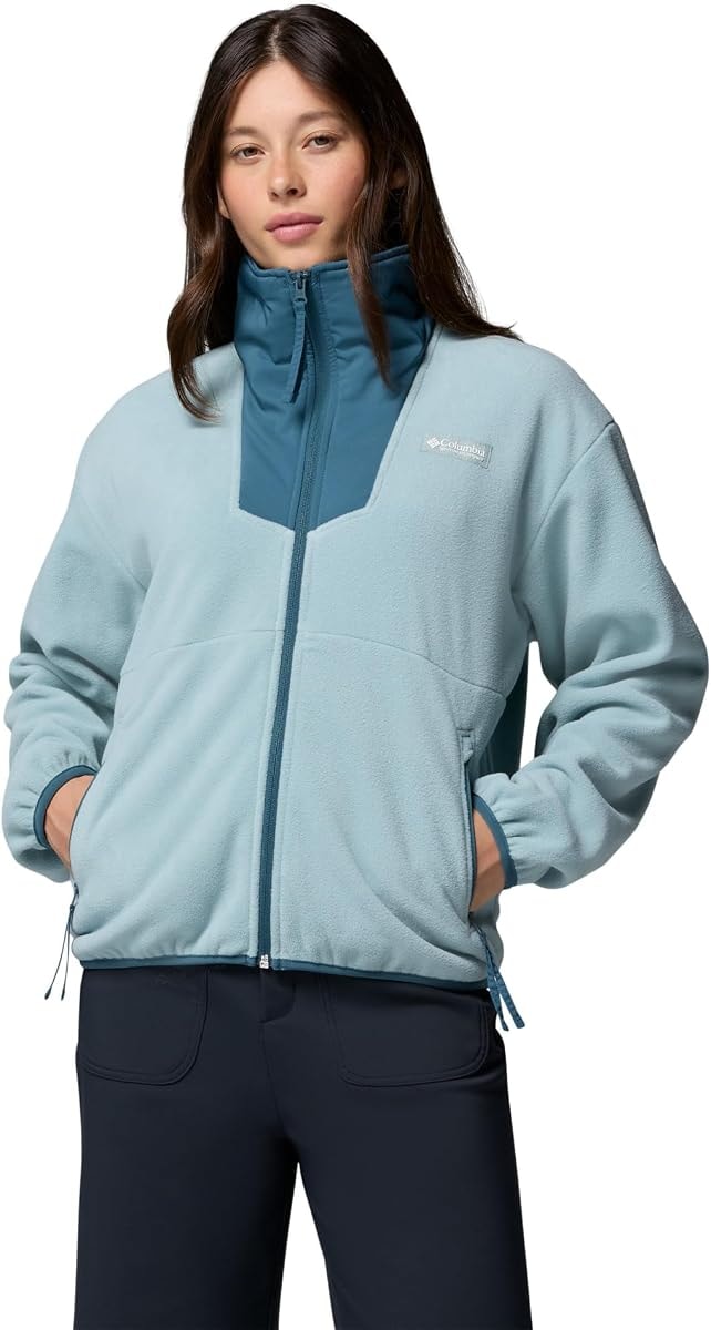 Columbia Womens Sequoia Grove Full Zip Fleece Jacket, Crushed Blue/Everblue, 2X