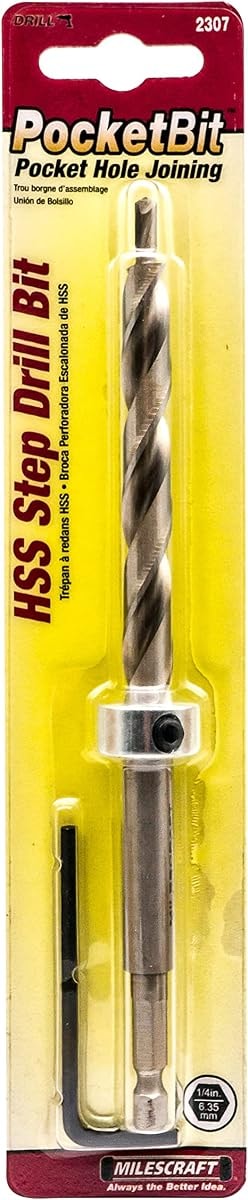 Milescraft 2307 PocketBit - Hex Shank Pocket Hole Drill Bit, Model: 23070003