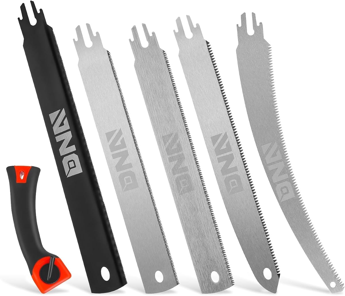 DNA MOTORING 6pcs Multi Blades Hand Saw Set, Cutter Saw Hacksaw Long Blade, Hand Saws For Cutting Wood, Metel, Plastic, Plywood Blade Quick Change Mechanism, TOOLS-00722