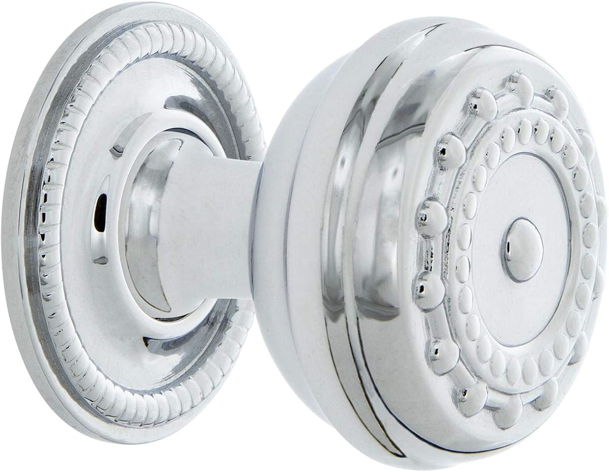 Nostalgic Warehouse Meadows Brass 1 3/8" Cabinet Knob with Rope Rose in Bright Chrome