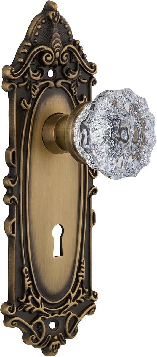 Nostalgic Warehouse Victorian Plate with Keyhole & Interior Crystal Door Knob