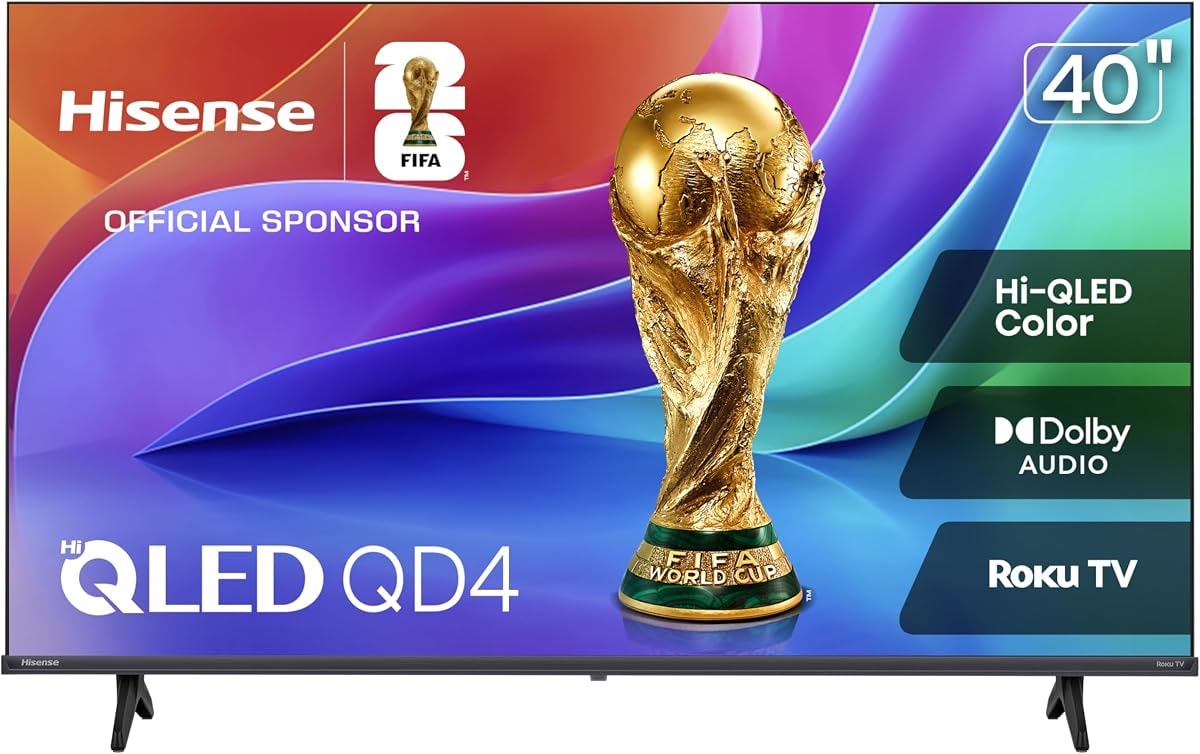 Hisense 40-Inch Class QD4SR Series Hi-QLED FHD Smart Fire TV (40QD4SR, 2026 Model) – Hi-QLED Color, Dolby Audio, Alexa Built-in, Full Array LED, Slim Bezel Design