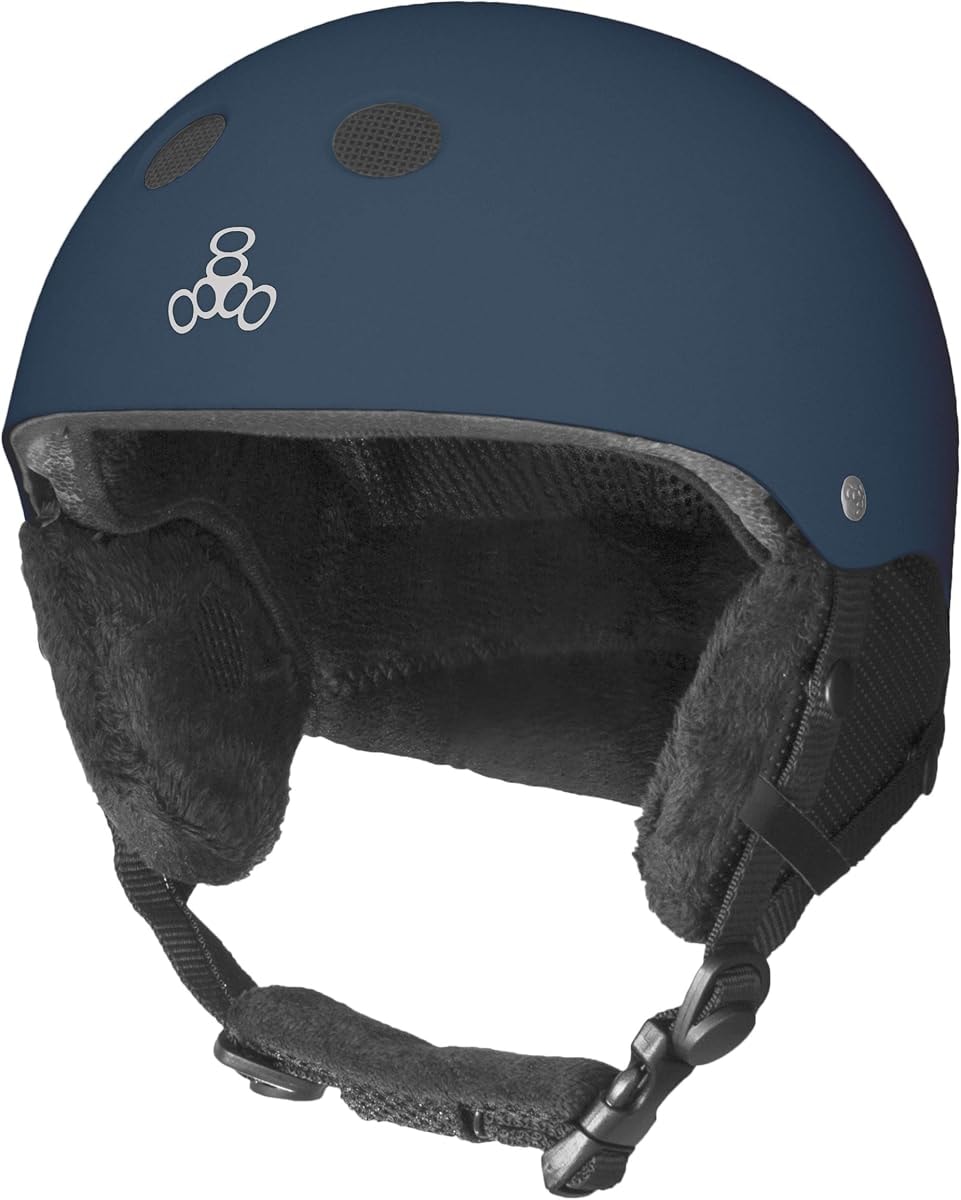 Triple Eight Halo Snow Standard Snowboard and Ski Helmet, Safety Certified with Dial Fit, Navy, X-Small/Small