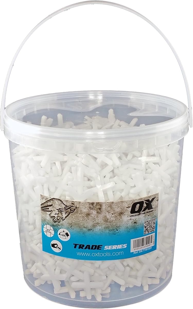 OX Tools Tile Spacer OX-T161531 OX Trade 3/16" Long Soft Spacers Cross For Spacing Wall or Floor Tile (Pack of 1000)