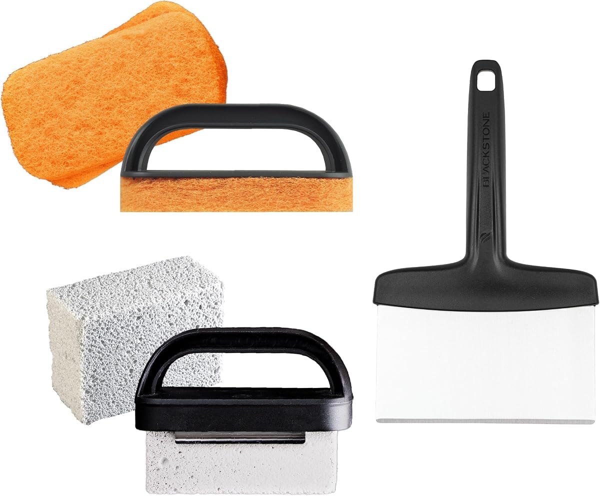 BLACKSTONE 5060 Professional 8-Piece Griddle Cleaning Kit, Stainless Steel, Black