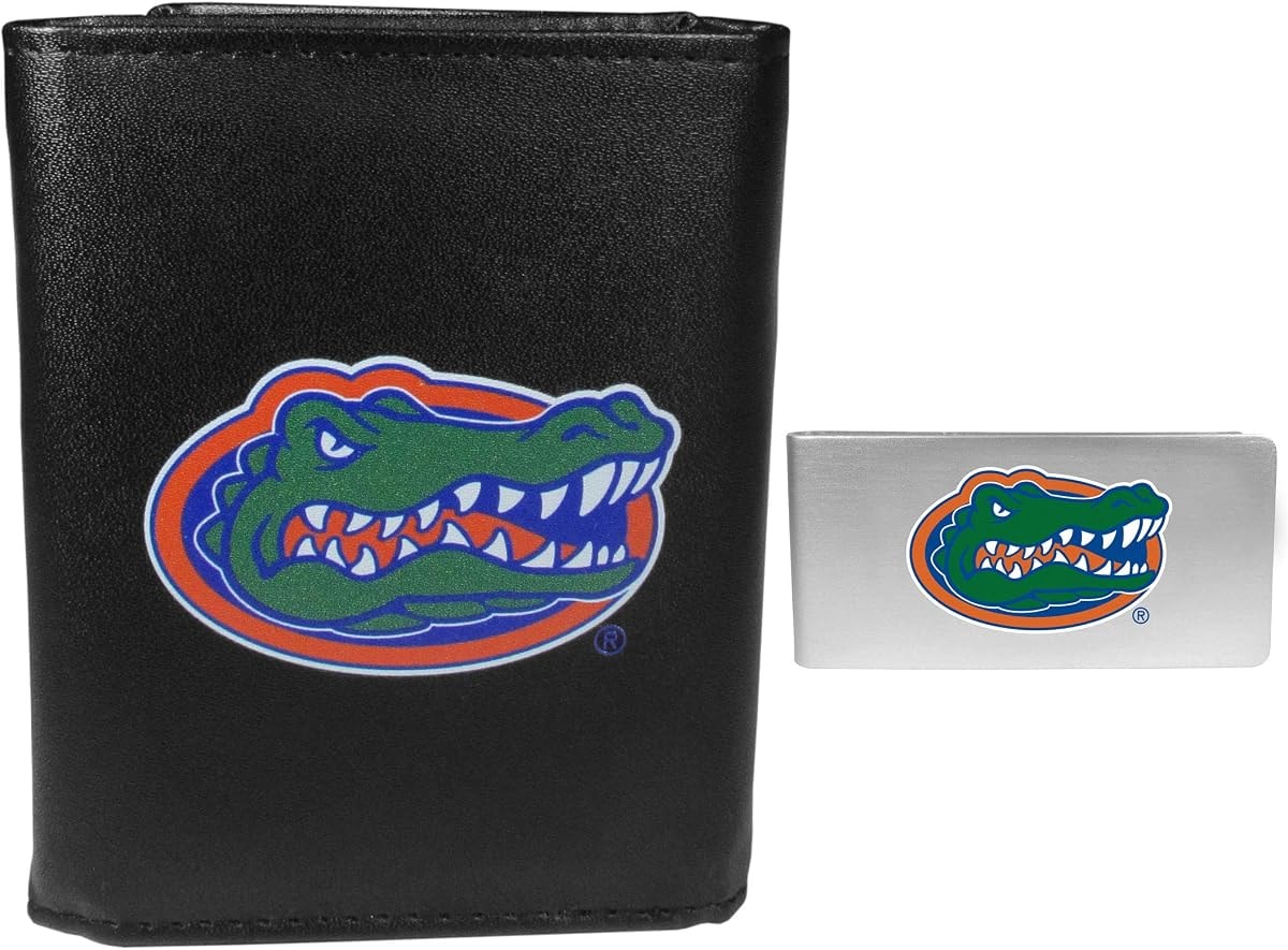 Siskiyou Sports NCAA Florida Gators Mens Tri-fold Wallet & Money Clip, Black, One Size