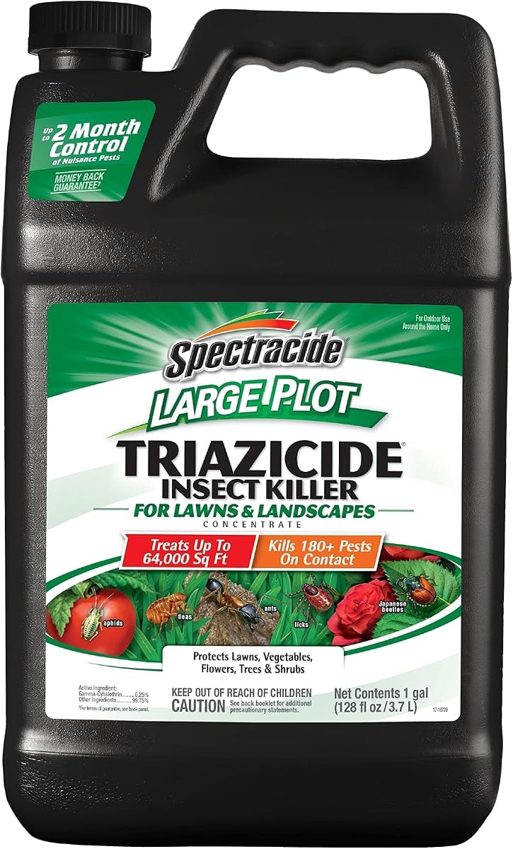 Spectracide Large Plot Triazicide Insect Killer for Lawns & Landscapes Concentrate, 1 Gallon, Large Plot Concentrate Formula Kills 180+ Pests Including Fleas, Ants, Deer Ticks and Other Listed Pests