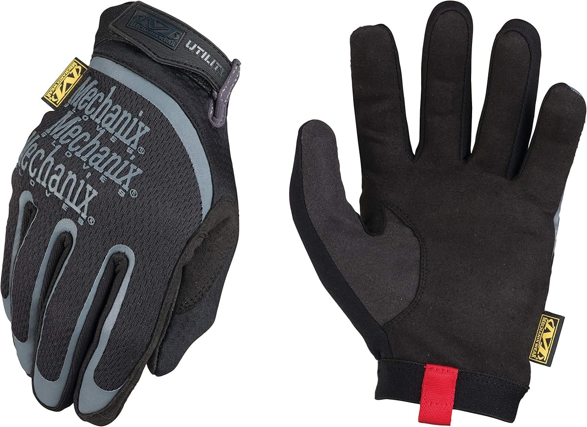 Mechanix Wear: Utility Work Gloves with Secure Fit, Touchscreen Capable, High Dexterity, Synthetic Leather Glove for Multi-purpose Use, Work Gloves for Men, Black (Black, X-Large)
