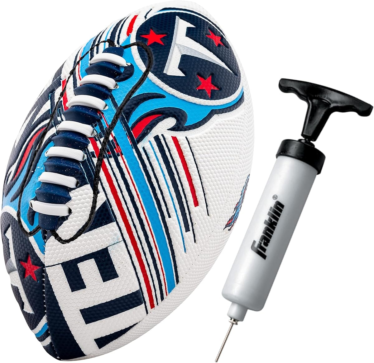 Franklin Sports NFL Tennesseee Titans Football - Youth Mini Football - 8.5" Junior Size Ball - SPACELACE Easy Grip Texture- Perfect for Kids