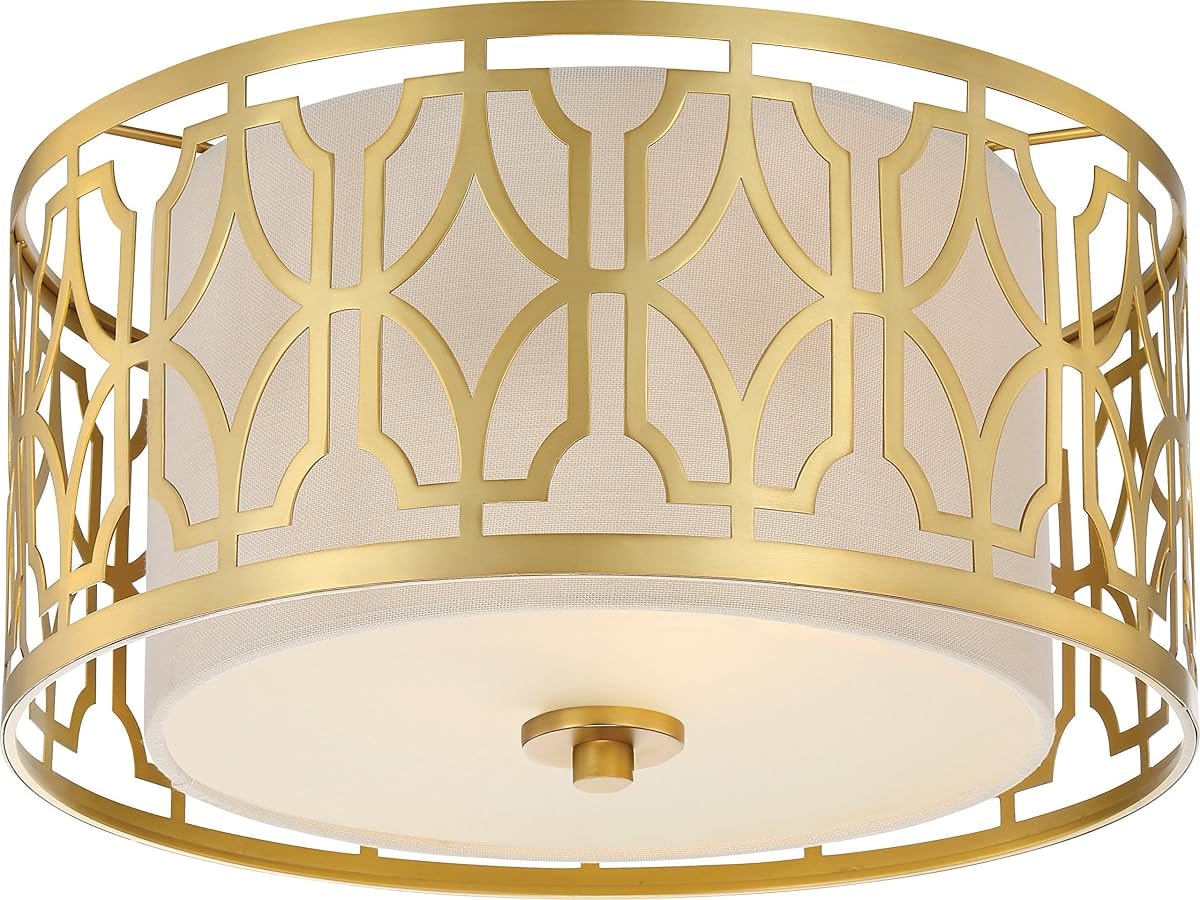 Nuvo Lighting 60/5931 Transitional Two Light Flush Mount from Filigree Collection in Brass Finish
